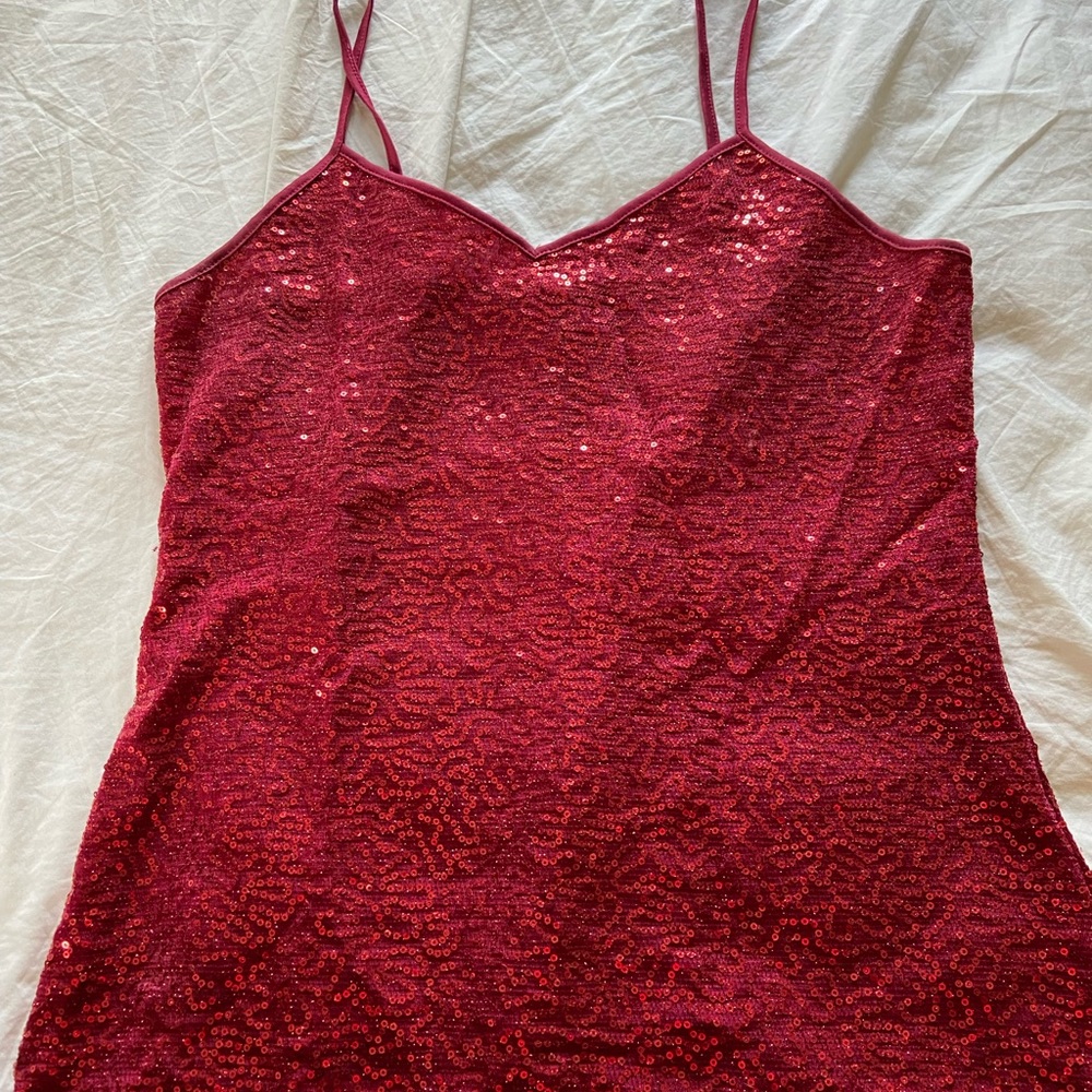 Ladies red bling top